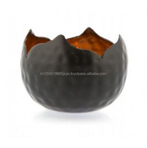 Portavelas Decorativo de Hierro Hecho a Mano, Ecológico, Duradero, Aromático, Modelo Qamar Overseas QO-1060, Decoración para el Hogar - Product Image 1