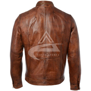 Chaquetas de cuero de talla grande para hombre, chaqueta de cuero vintage para el hogar, de diseñador, con cremallera, 2022 - Product Image 2