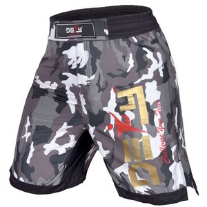 กางเกงมวยขาสั้น MMA สีเทาลายพรางใส่สบายสำหรับการต่อสู้เพื่อต่อสู้ต่อสู้และเตะกีฬา - Product Image 2
