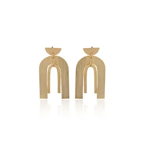 Modalità Joyas, gioielli di design in ottone placcato oro metallo orecchini orecchini per anniversario regalo e gioielli occasione Casual. E-363