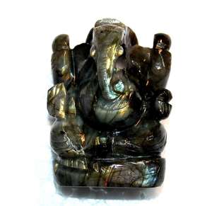 พระพิฆเนศแกะสลักรูปปั้นลาบราดอไรต์ที่ยอดเยี่ยมหินคริสตัลบำบัดตามธรรมชาติฮวงจุ้ยอัญมณีขายส่งราคา - Product Image 4