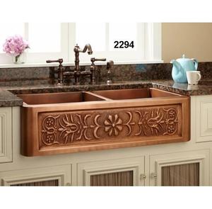 Delantal frontal en relieve, fregadero de cocina de cobre - Product Image 1