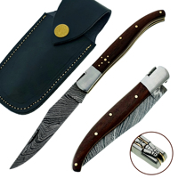 Mini couteau utilitaire tactique extérieur pour la survie de la chasse au camping-Poche pliable de qualité faite à la main EDC avec poignée en corne à lame en acier