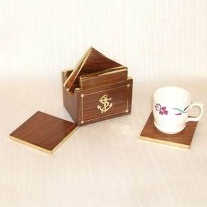 Best Quality Acacia Wood coaster Round Shape With coaster <b>Stand</b> for <b>Drinks</b> or Milk Tea Glass Cup Wooden coaster - Product Image 5