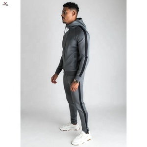 Survêtement de sport pour hommes, Slim, bonne vente, personnalisé, Fitness, panneau latéral en Polyester - Product Image 3