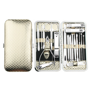 Juego de Manicura y Pedicura de 19 Piezas de Acero Inoxidable con Herramientas Duraderas en Estuche de PU <span class=keywords><strong>FLYHIGH</strong></span> FH107 para Regalo y Uso en Salón - Product Image 2