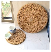 Set de napperon japonais rond en rotin, dessous de verres, résistant à l'eau, pour chiens et fêtes