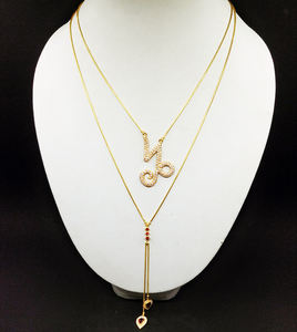 Ropa DE BODA Plata de Ley 925 Asequible Bajo MOQ Proveedor de joyas Mezcla de piedras preciosas Collar de cadena larga del zodiaco - Product Image 4