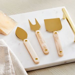 High Quality Metal <b>Cheese</b> <b>Set</b> in Golden Finished With Black Touched Handle for Butter Cutting & Kitchen Use - Product Image 3