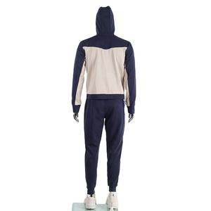 Personnalisé 100% coton Hommes Zipper up Survêtements Colorblock Surdimensionné Hoodies Ensemble Hommes Survêtements Sweatshirts Gym Fitness Survêtement - Product Image 3