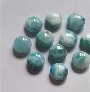 Eccellente per perline grandi fori Larimar lisci lisci per anelli gioielli gemme