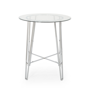 Mesa de Bar superior de vidrio templado de diseño moderno Muebles industriales para sala de estar Centro comercial Hotel Precio de fábrica para uso en restaurante - Product Image 3