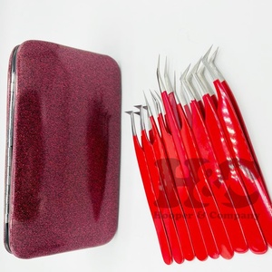 Pince à épiler professionnelle personnalisée pour extension de cils en vison durable, pointe dentelée pointue, miroir en acier inoxydable antimagnétique durable - Product Image 5