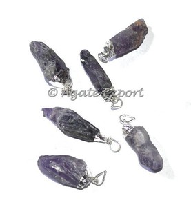 จี้อเมทิสต์ชุบเงินธรรมชาติ,จี้นำโชคแฟชั่น - Product Image 2