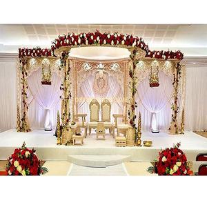 ชุด Mandap ไม้สองเสาสำหรับงานแต่งงาน,Mandap ทำจากไม้สไตล์อินเดียดั้งเดิมดีไซน์แบบเรียบง่าย - Product Image 1