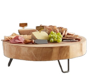 Modern Multi Purpose Natural Wooden Cheese Cutting Board with Handle Bamboo Plate for Restaurant Hotels Home - Product Image 1