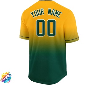 Maillot de baseball personnalisé pour homme, imprimé, 100% polyester, col en V, manches courtes, prix de gros, prix d'usine - Product Image 3