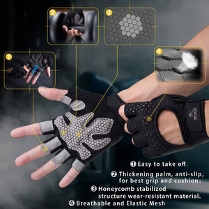 Vente de gros Gants unisexes antidérapants en cuir pour l'entraînement physique, la musculation et l'haltérophilie pour hommes et femmes - Product Image 2