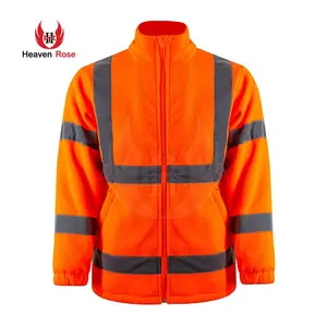 定制热销最新设计低价定制羊毛安全夹克橙色安全反光夹克
