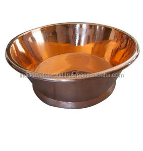 Grande baignoire ronde en cuivre pur Fabricant de baignoire en cuivre poli brillant dans le prix de gros Bain en cuivre de qualité supérieure - Product Image 1