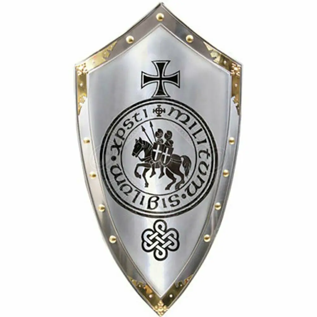 Medieval Warrior 18 Gauge Steel Templar Shield Armor Knight Shield X-Mas Medieval Knight Shield All Metal