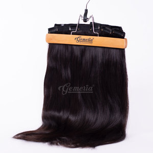 Juego de 7 Extensiones de Cabello Humano Virgen Remy Indio con Cierre Frontal, Alineación de Cutículas, Ondulado Liso Sedoso, Doble Trama a Máquina - Product Image 1