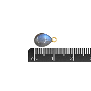 Colgante de Labradorita en Forma de Pera de Plata de Ley de 10 a 12 mm con Argolla Chapada en Oro - Product Image 4