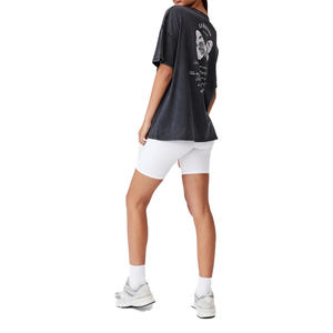 LULU style 4 ways stretch round neck yoga T-shirt wholesale women sport top coverage for running yoga fitness - Product Image 5