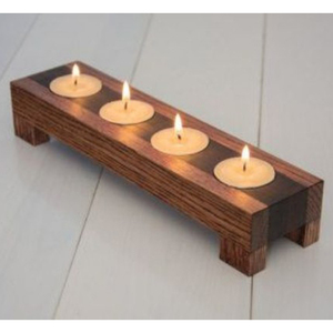 Bougeoir de chauffe-plat de noël fait à la main en bois de luxe nouvelle tendance décoration de la maison fer gaufré aluminium métal Ins Style - Product Image 1