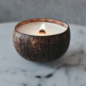 Vela de cáscara de coco Natural, contenedor de vela vacío, cuencos de coco - Product Image 2