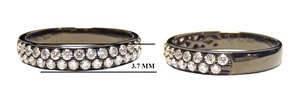 Bague de mariage et d'anniversaire en or blanc massif 18 carats et platine, avec diamants naturels, vente en gros Hong Kong, haute qualité - Product Image 2