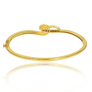 Luxury Gold Plated 925 <b>Sterling</b> <b>Silver</b> <b>Bracelet</b> with White Zircon Gemstone Elegant Vintage Charm for <b>Women</b> for Weddings Parties - Product Image 2