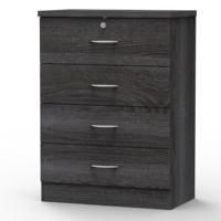 Commode à 4 tiroirs en bois multi-usages fabriquée en Malaisie, couleur personnalisée, mobilier de rangement contemporain pour salon