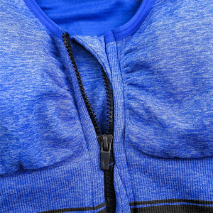 Soutien-gorge pour dames avec fermeture à glissière Soutien-gorge de sport sans armature pour femmes sans couture et rembourré, parfait pour la course et les entraînements de yoga - Product Image 3