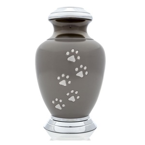 Urna para cenizas de mascotas Urnas con estampado de pata para animales Tamaño de metal Personalizado Precio al por mayor Suministros funerarios Urna Cremación para animales - Product Image 1