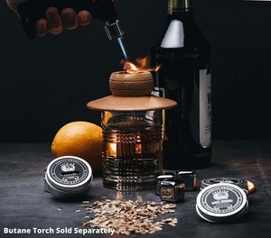 Bouteille à whisky en verre rustique avec couvercle en bois, kit d'infusion de cocktail haut de gamme - Product Image 3