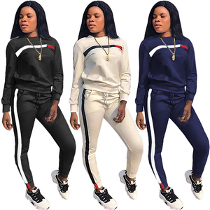 <b>Long</b> Sleeve Hooded Pullover Sweatshirt <b>Matching</b> Jogger Sweatpants 2-Piece Unisex Tracks Set Polyester/Cotton Printed - Product Image 1