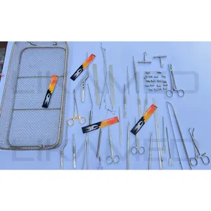 Набор инструментов для черепной нейрохирургии, упакованный в нержавеющий лоток, немецкое качество, 28 шт.