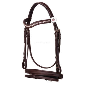 Banda de cejas de cristal de cuero de alta calidad Accesorio de brida de caballo Premium - Product Image 1