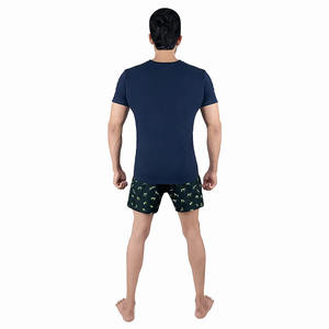 Conjunto informal de verano para hombre hecho en Pakistán, cómoda camisa y pantalón corto de Color Azul Marino - Product Image 5