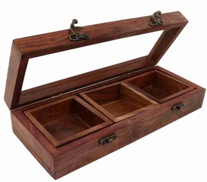 Caja de madera natural personalizada para especias, contenedor para casa, restaurante, hotel, de la India - Product Image 1