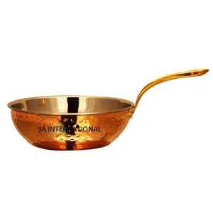 High Standard Quality Pure Copper Metal Hammered Design Premium Frying Pan Eco Friendly Kitchen Product Non-stick Pan