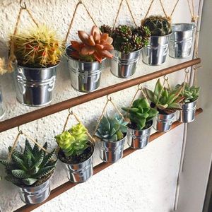 Galvanized polished and multi colors powder coated planter hanging <b>flower</b> pots and planters for indoor and outdoor plants - Product Image 3