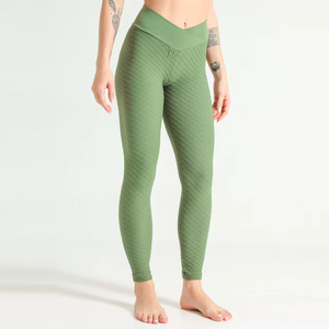 Mallas personalizadas de tela respetuosas con el medio ambiente para mujer, Top cruzado con corte en V para Yoga y Fitness, sujetador de tendencia excelente 2022-2023-2024 - Product Image 4