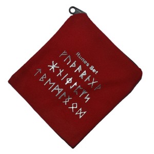 Get Online Red Pouch With Runes Symbol Printed : Red Pouch With Runes Symbol Printed for Sale - Product Image 1