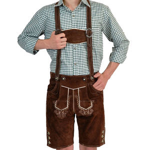 Pantalones Cortos de Cuero Alemán para Hombre, Color Marrón, Estilo Urbano Informal, Pantalones Cortos Bávaros Personalizados para Jóvenes y Adultos - Product Image 3