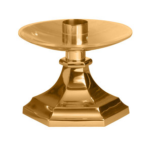 Portavelas de altar cuadrado de metal de Brassworld India, modelo religioso pulido hecho de latón - Product Image 3