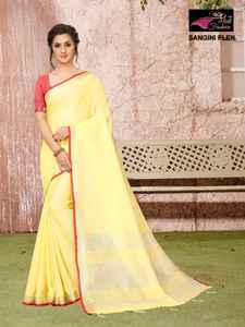 Vêtements de fête en soie Dernier créateur indien Vêtements pour femmes Sari avec chemisier Japon Satin Crape Soie Tissu doux Impression numérique Sari Vêtement - Product Image 5