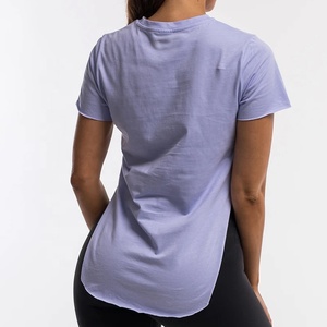 Wholesale Manufacturer Woman <b>Top</b> Fashion Fitness T Shirts Custom Screen Printing Logo Street Wear Half Sleeved Crew Neck Shirts - Product Image 3