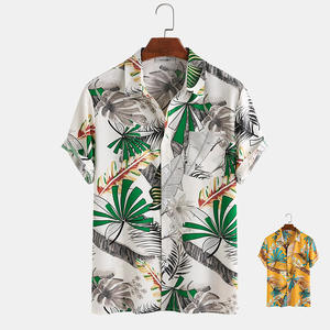 Bañador de algodón y poliéster con estampado de hojas, ropa de baño de manga corta de alta calidad, Estilo Hawaiano - Product Image 6